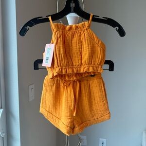 Cult Gaia Orange Elvie Top and Lev Shorts in size 4T